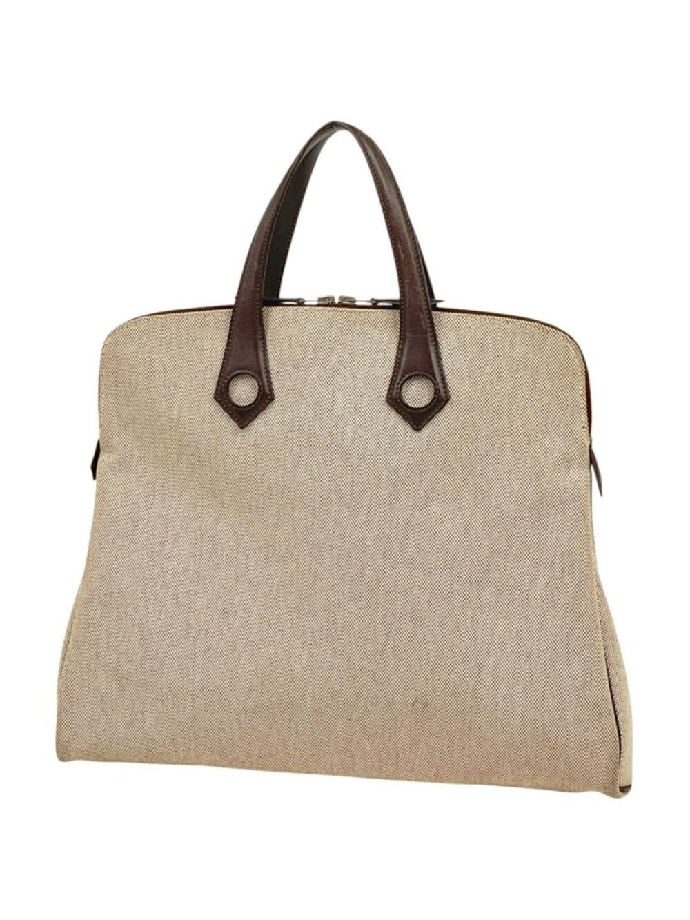 Hermes Sac Ibu MM Handbag Toile H Natural Brown